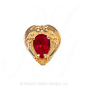 GS475 G - 14 Karat Gold Garnet Slide 